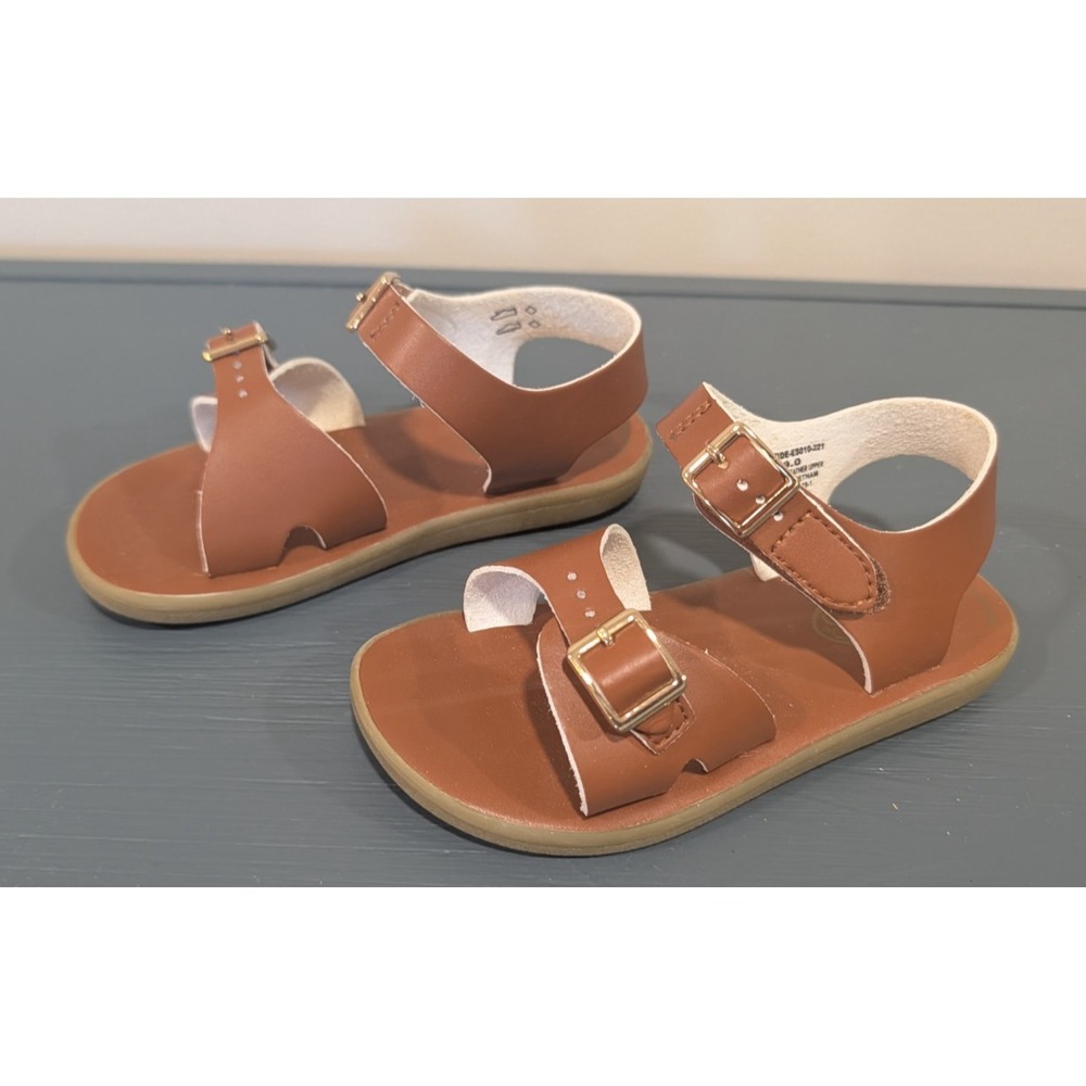Footmates Eco Tide Tan Leather Sandals Toddler Size 9 Water Friendly ES010-221